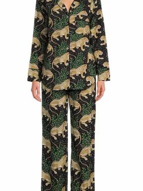 Printfresh Black Leopard Print Pajama Set